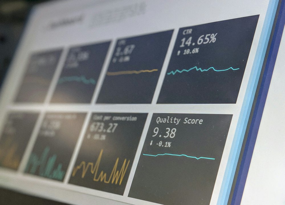 Screen with financial KPIs